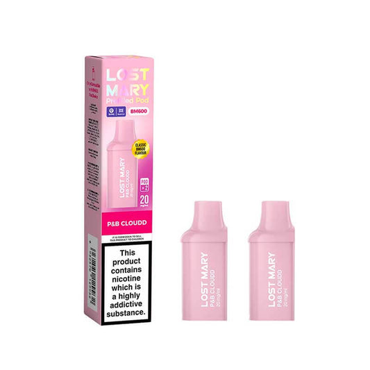 Lost Mary BM600 P & B Cloudd Prefilled Vape Pods 20mg - 2PK