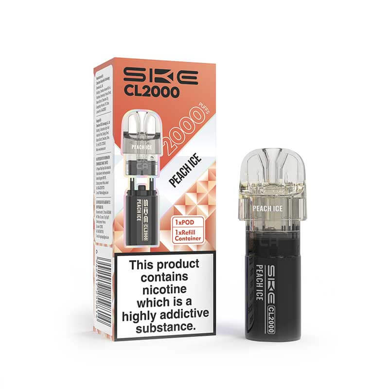 SKE CL2000 Peach Ice Prefilled Pod + Refill - 20mg