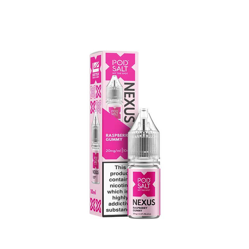 Pod Salt Nexus Raspberry Gummy Nic Salt E-Liquid 10ml