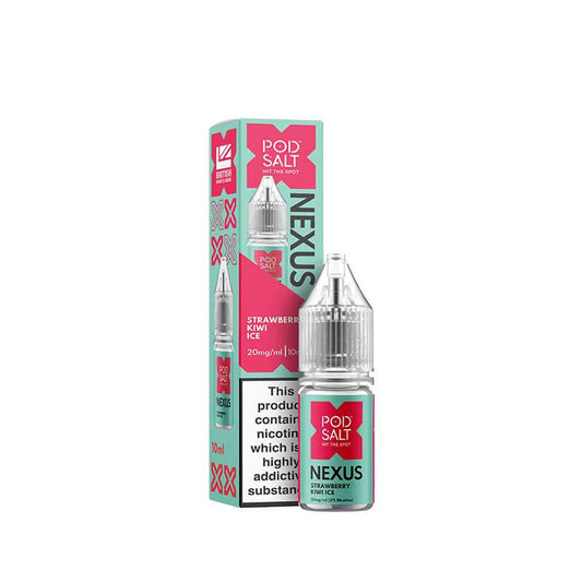 Pod Salt Nexus Strawberry Kiwi Ice Nic Salt E-Liquid 10ml