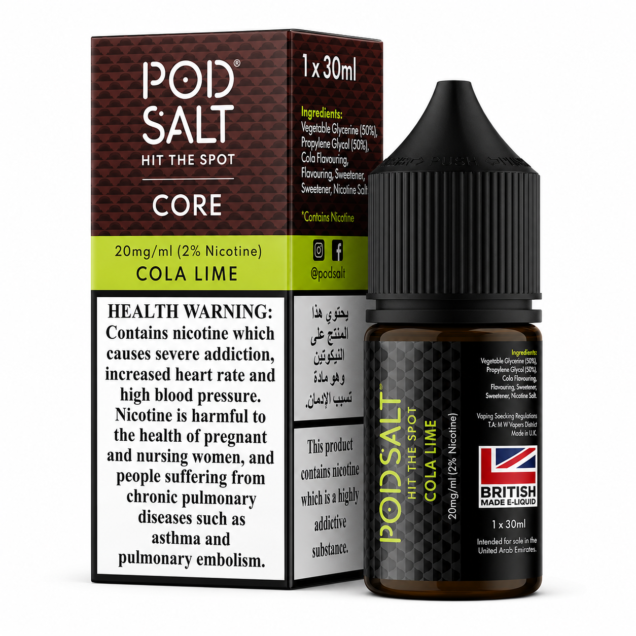 Cola Lime - Pod Salt Core Nic Salt 30ML | Vape Mash India