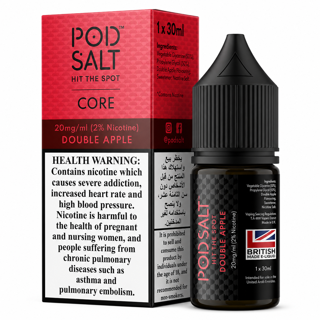 Double Apple - Pod Salt Core Nic Salt 30ML | Vape Mash India