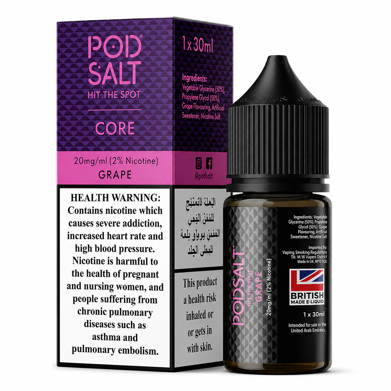 Grape - Pod Salt Core Nic Salt 30ML | Vape Mash India