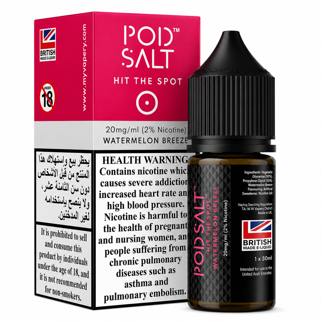 Pod Salt - Watermelon Breeze Nic Salt 30ML | Vape Mash India