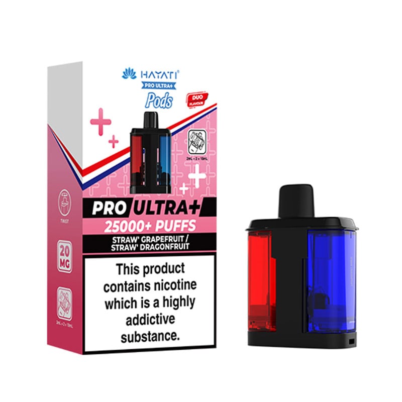 Hayati Pro Ultra Plus 25K Straw Grapefruit / Straw Dragonfruit Prefilled Pod + Refill
