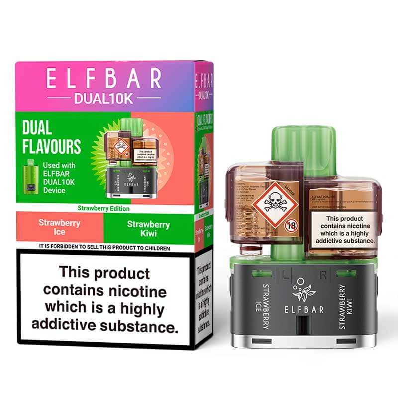 Elf Bar Dual 10K Strawberry Edition Prefilled Pod + Refill