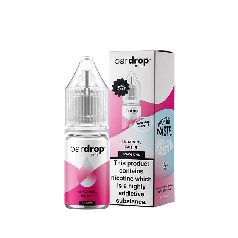 Bar Drop Strawberry Ice Pop 10ml Nic Salts E-Liquid