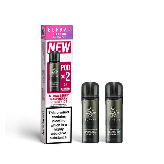 Elf Bar Elfa Pro Strawberry Raspberry Cherry Ice Prefilled Pod 20mg - 2 Pack