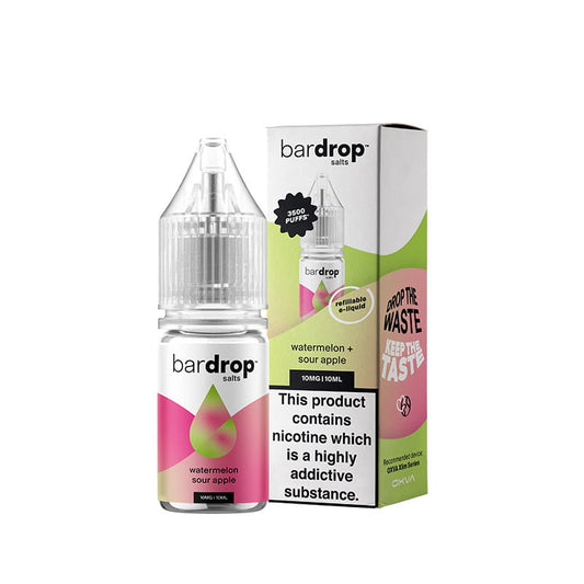 Bar Drop Watermelon Sour Apple 10ml Nic Salts E-Liquid
