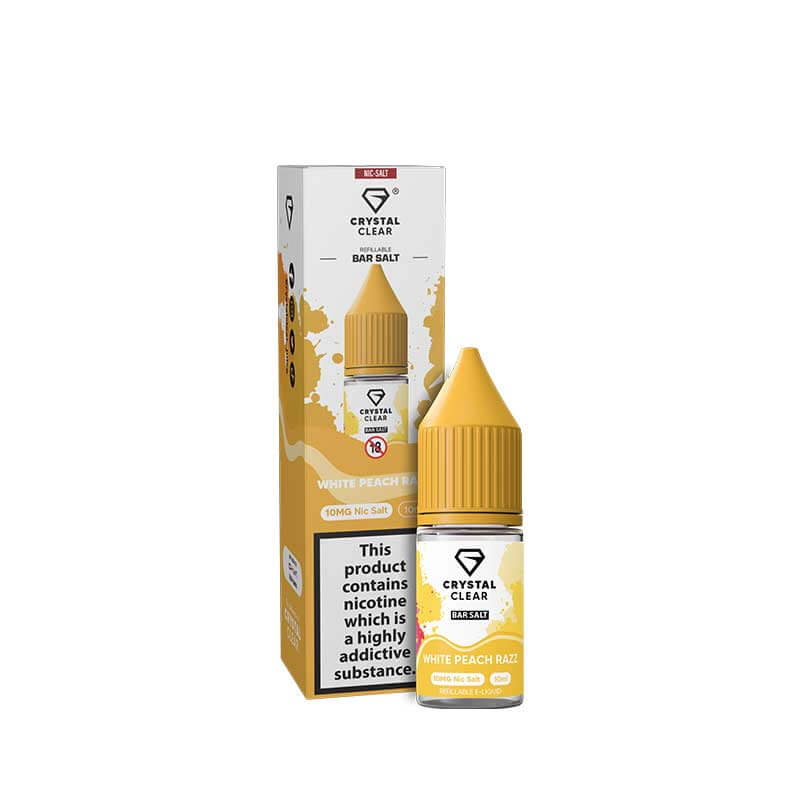 Crystal Clear Bar Salts White Peach Razz Nic Salts 10ml E-Liquid