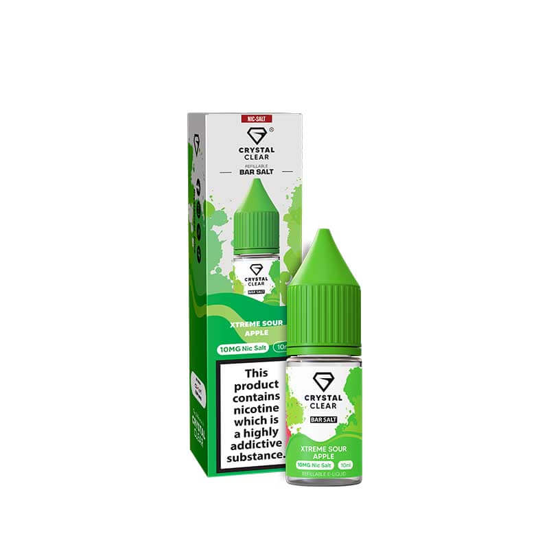Crystal Clear Bar Salts Xtreme Sour Apple Nic Salts 10ml E-Liquid