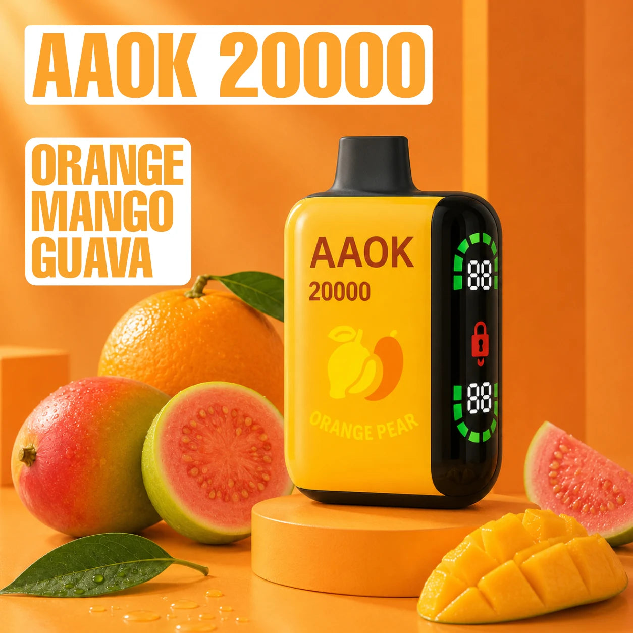 Aaok 20000 disposable vape - Orange Mango Guava flavour