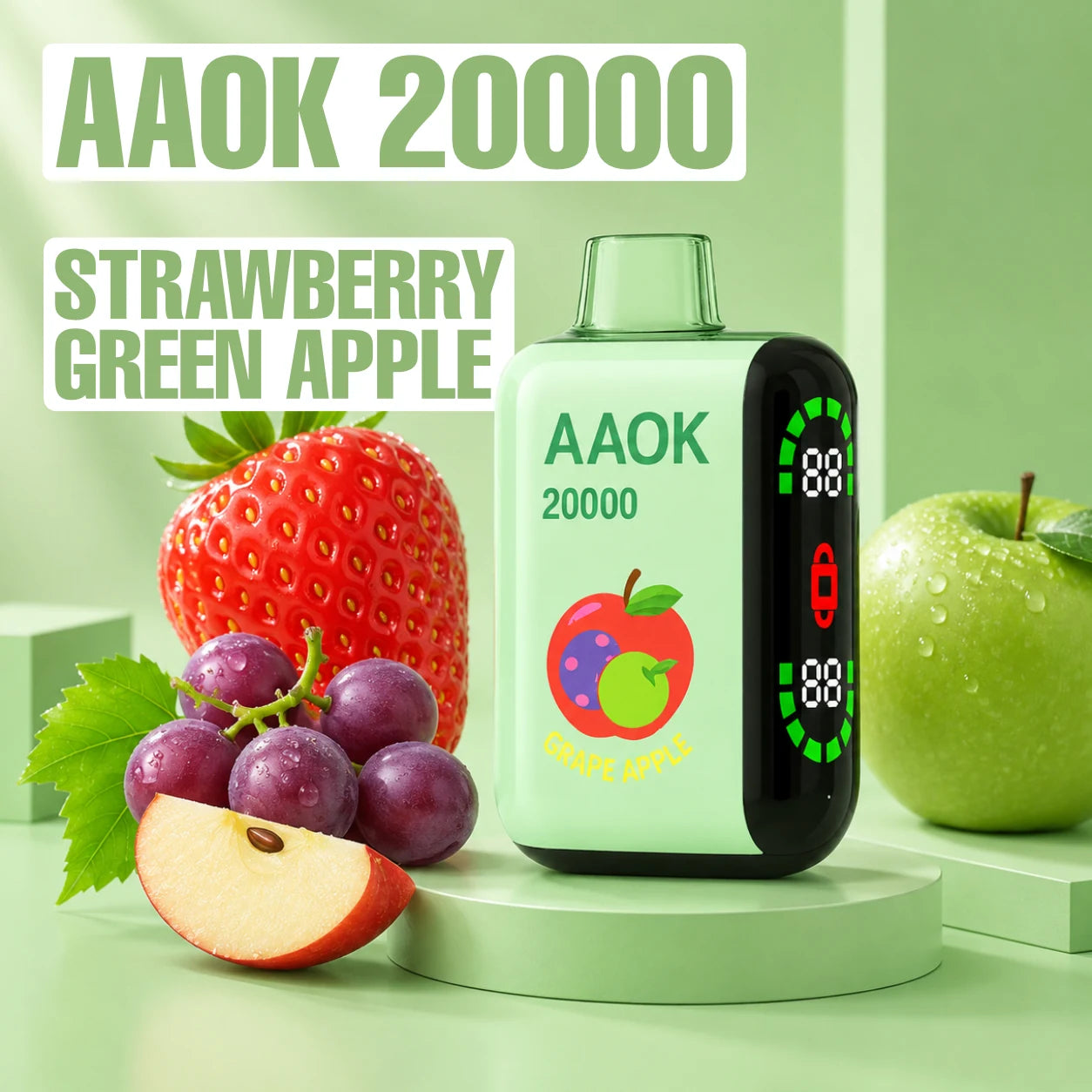 Aaok 20000 disposable vape - Strawberry Green Apple flavour