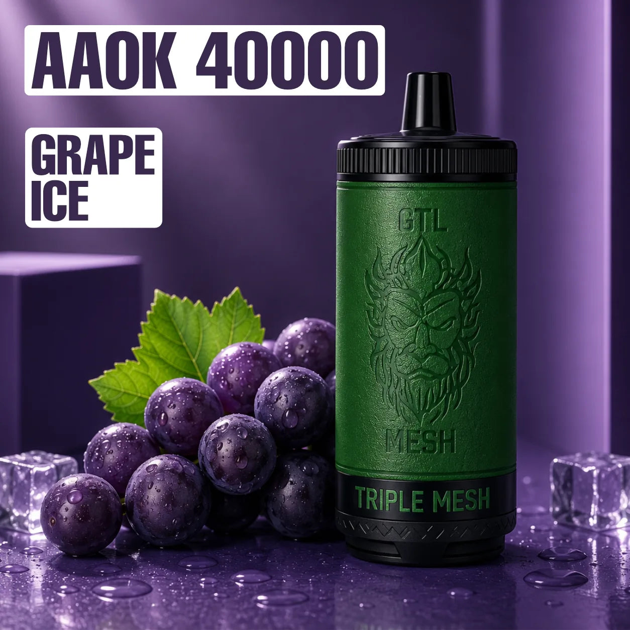 AAOK AK - 40000 disposable vape - Grape Ice flavour