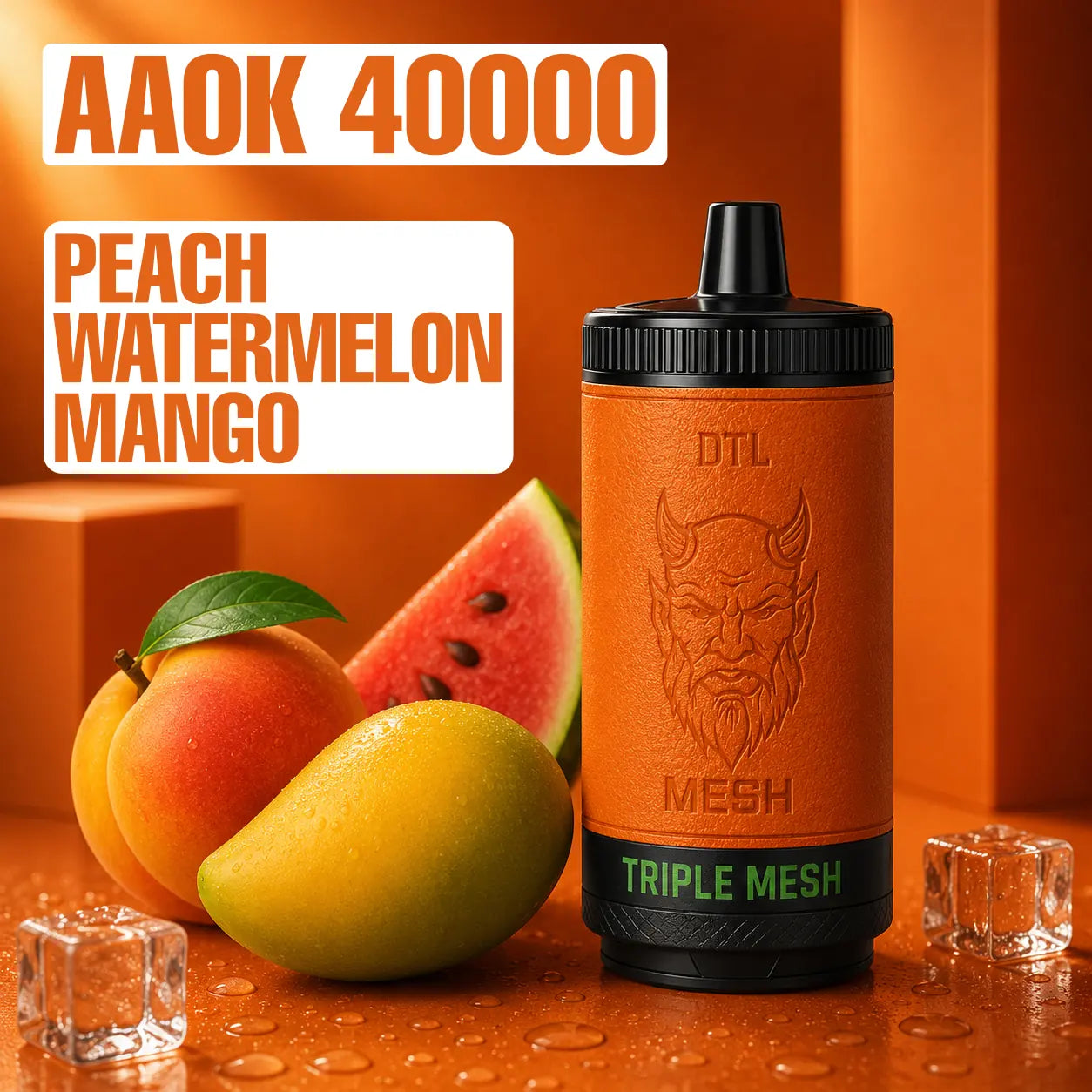 AAOK AK - 40000 disposable vape - Peach Watermelon Mango flavour
