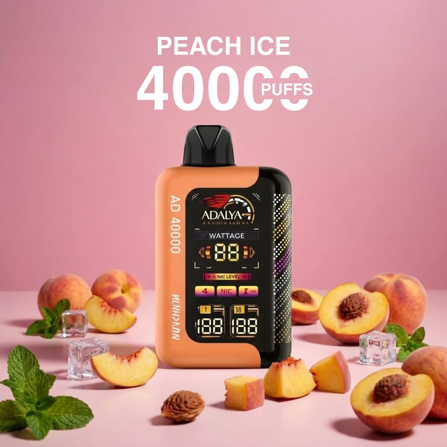 Adalya AD40000 disposable vape - Peach Ice flavour