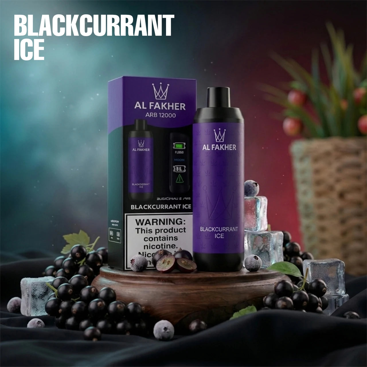 Al Fakher ARB 12000 disposable vape - Blackcurrant Ice flavour