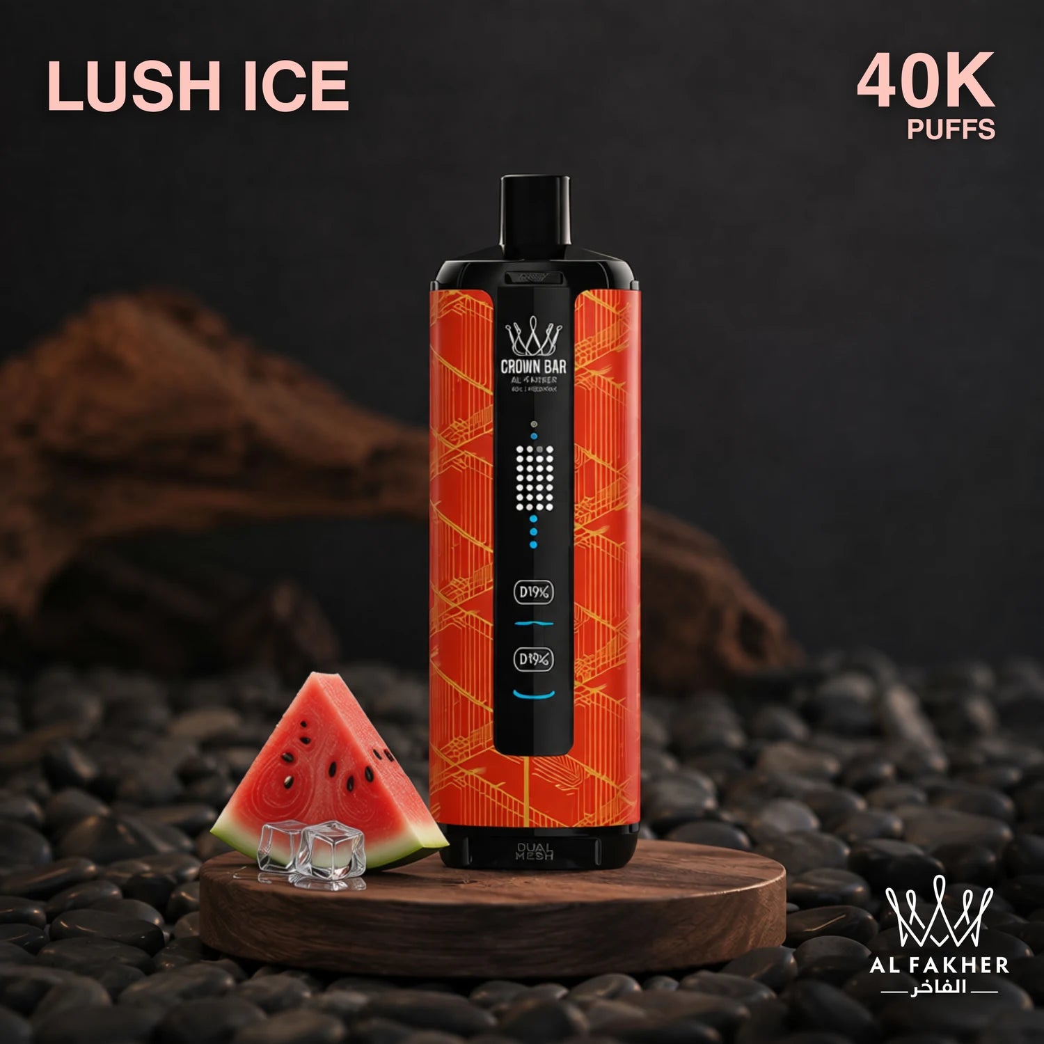 Al Fakher Crown Bar MegaMax 40K disposable vape - Lush Ice flavour