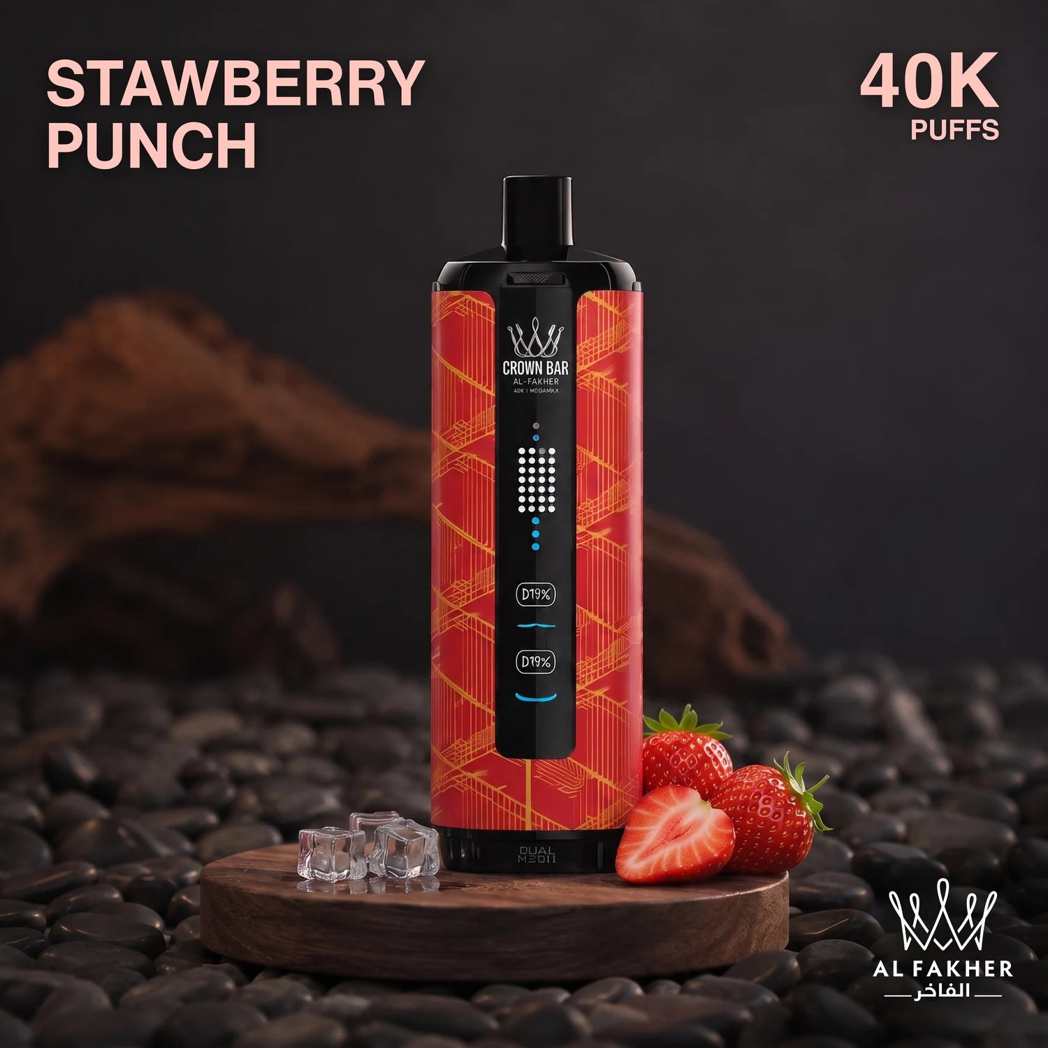 Al Fakher Crown Bar MegaMax 40K disposable vape - Strawberry Punch flavour