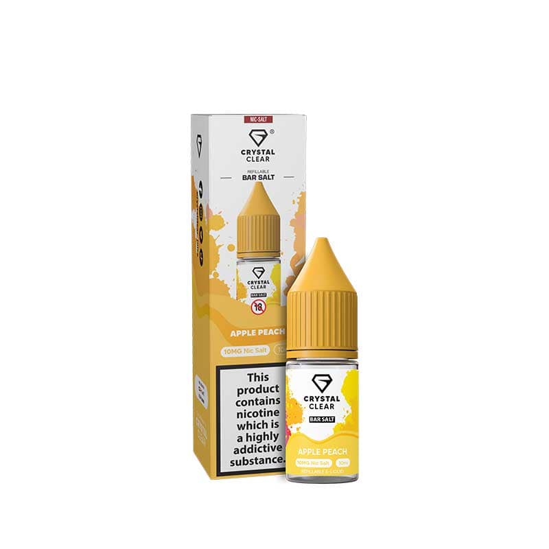 Crystal Clear Bar Salts Apple Peach Nic Salts 10ml E-Liquid
