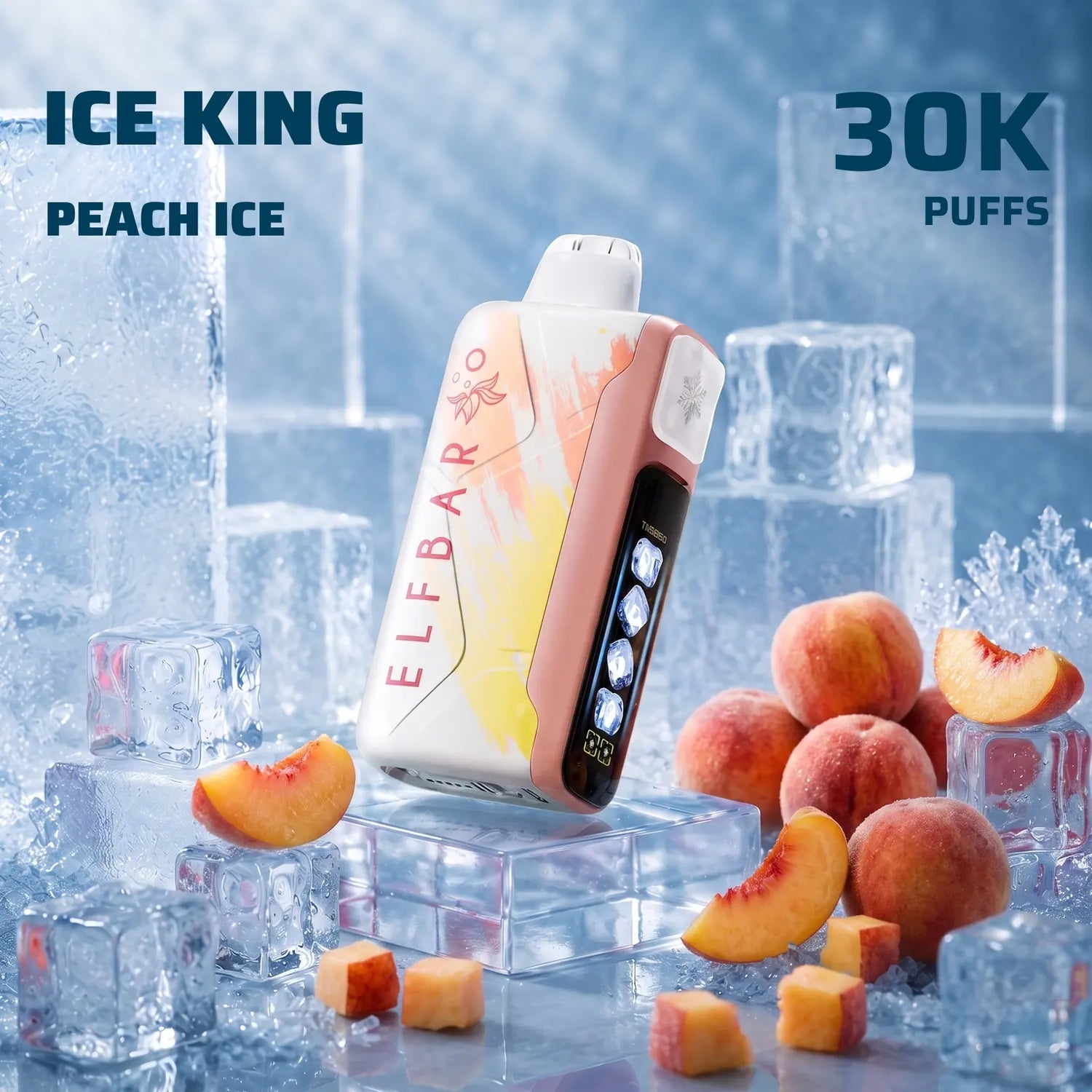 ELFBAR Ice King 30K disposable vape - Peach Ice flavour