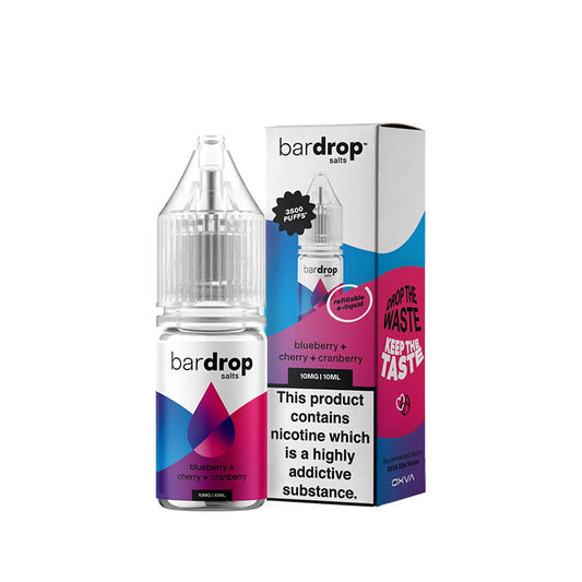 Bar Drop Blueberry Cherry Cranberry 10ml Nic Salts E-Liquid