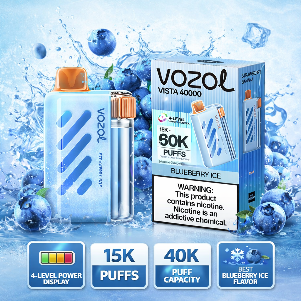 Vozol Vista 40000 Puffs Disposable Vape – Rechargeable 40K Puff Device with Dual Mesh Coil, Adjustable Airflow & 20ml E-Liquid