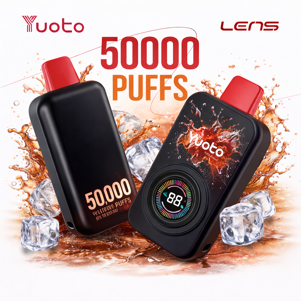 Yuoto Lens 50000 Puffs Disposable Vape – Rechargeable Mesh Coil 5% Nic Salt Long-Lasting Vape