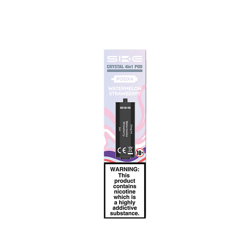 SKE Crystal 2400 4in1 Watermelon Strawberry Pre-Filled Vape Pods 20mg - 4 x Pods