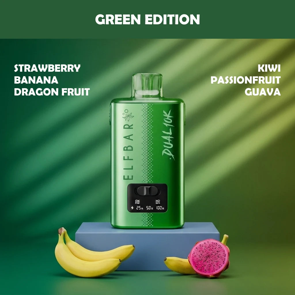 ELF BAR DUAL 10K disposable vape - Green Edition flavour