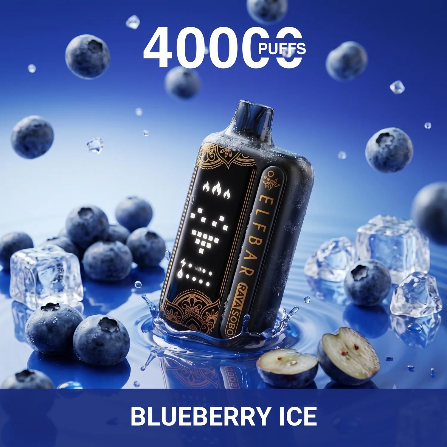 Elf Bar Raya Sobo 40000 disposable vape - Blueberry Ice flavour