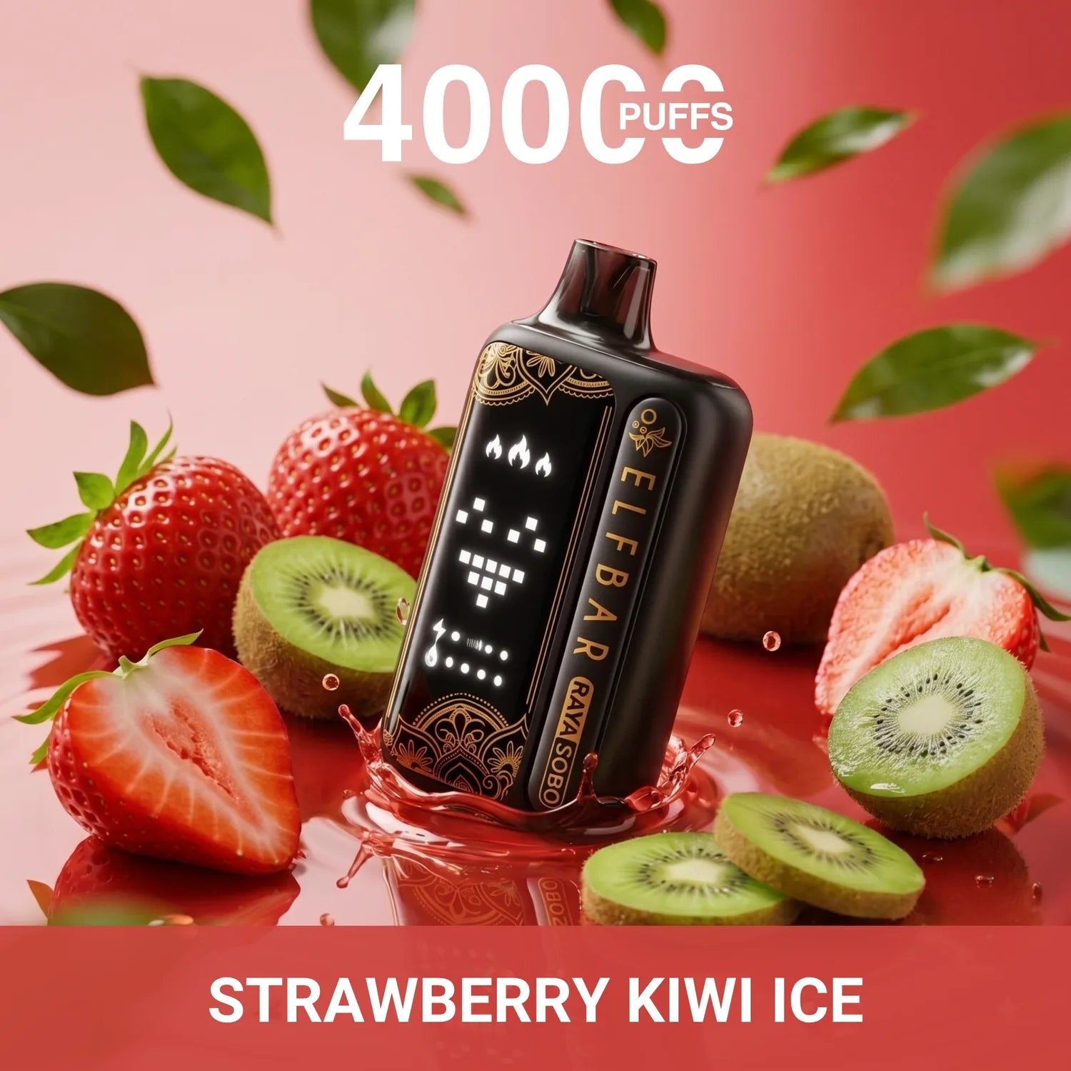 Elf Bar Raya Sobo 40000 disposable vape - Strawberry Kiwi Ice flavour
