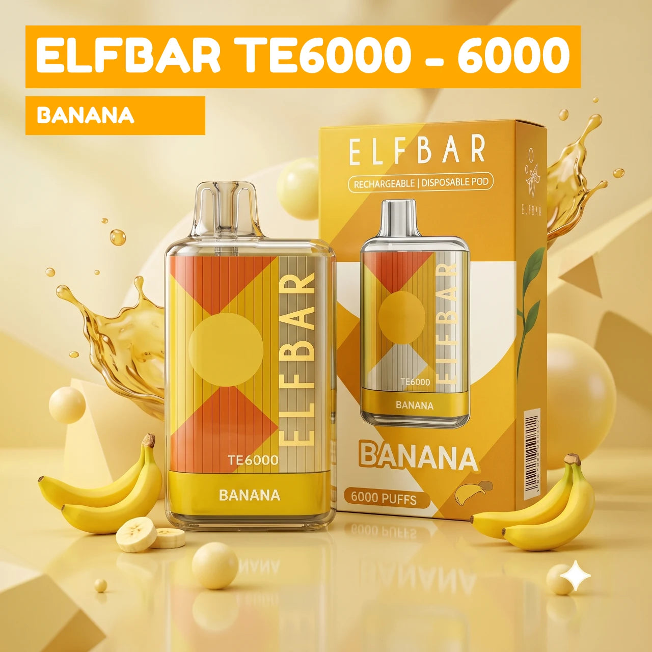 ElfBar TE6000 - 6000 disposable vape - Banana flavour
