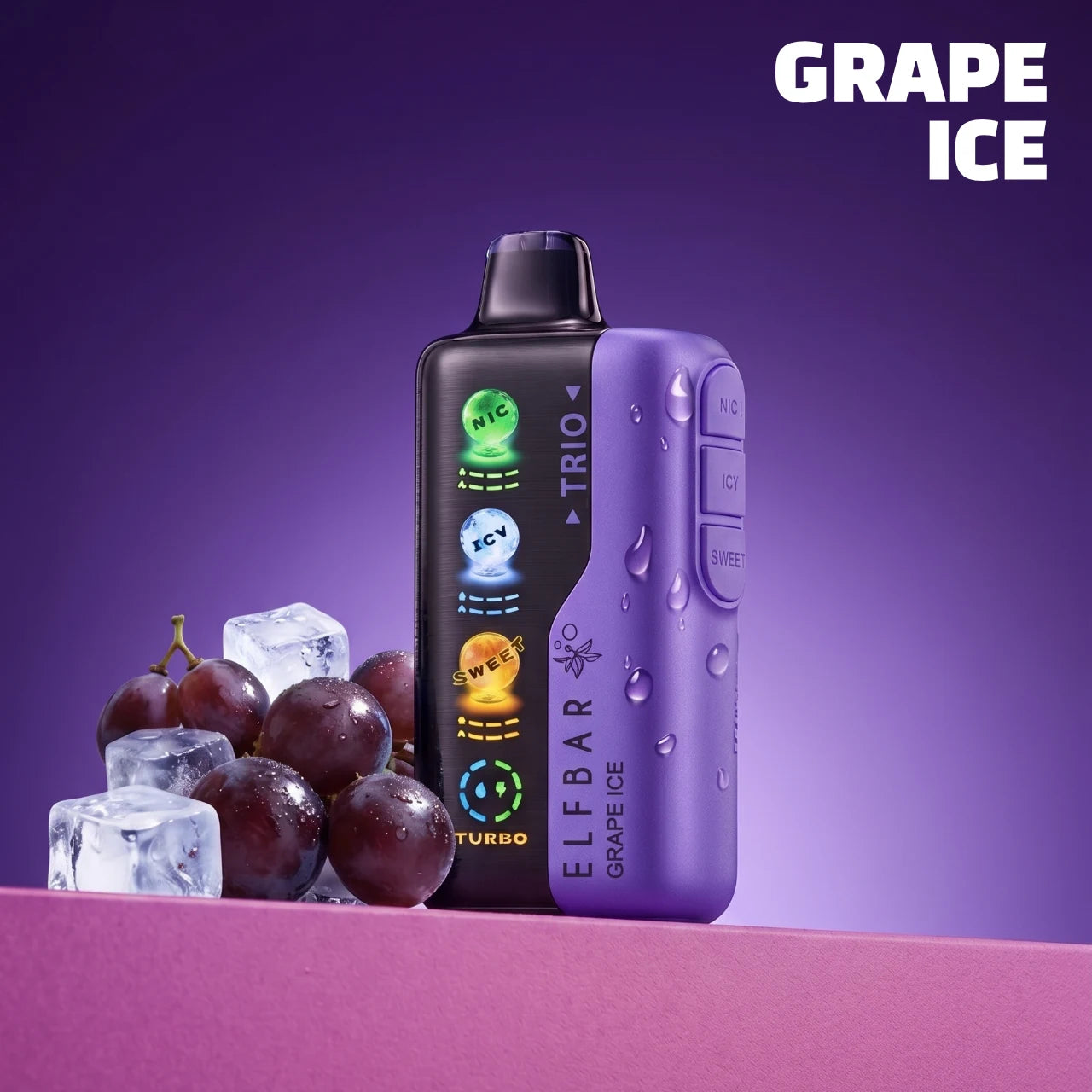Elf Bar Trio 40000 disposable vape - Grape Ice flavour