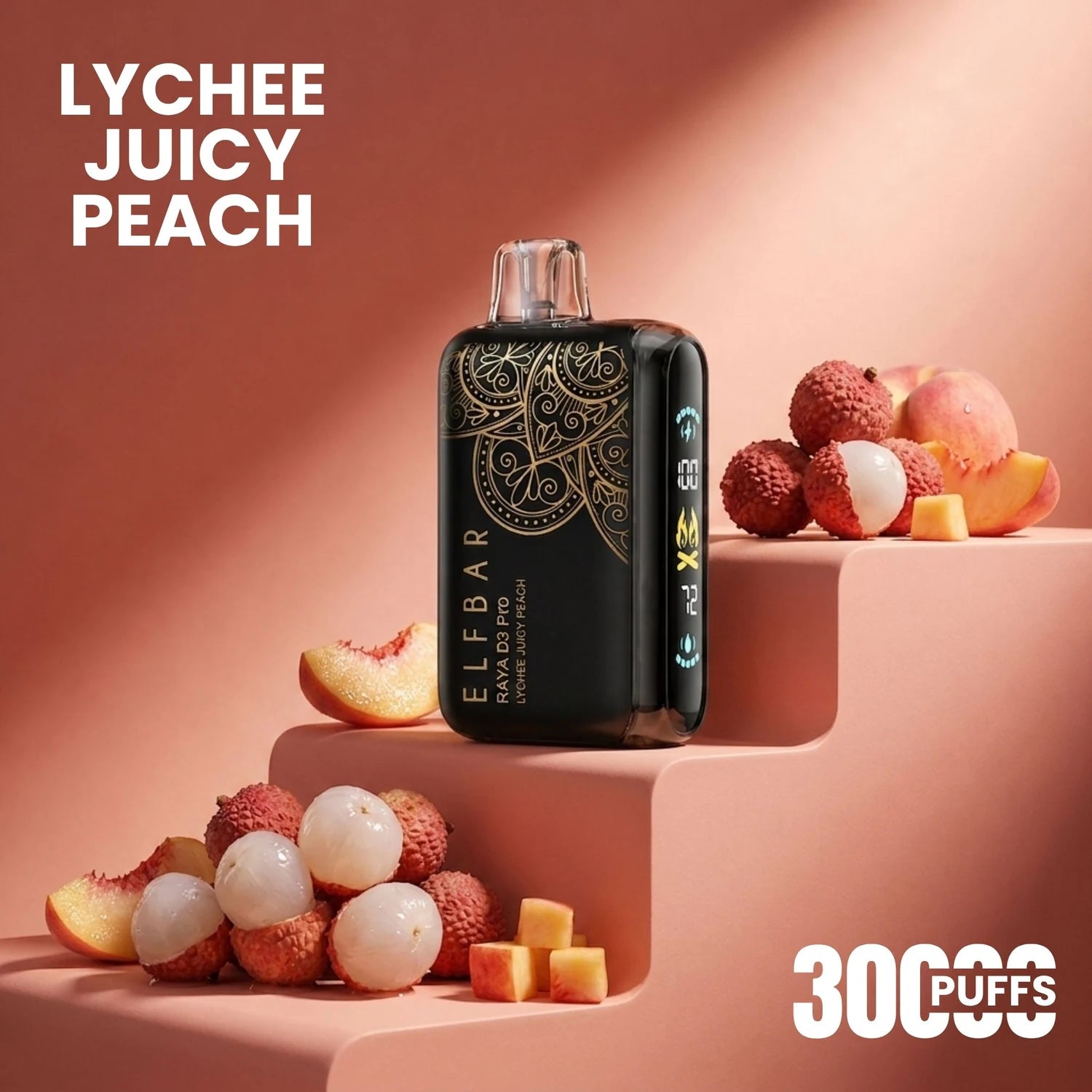 Elfbar D3 Pro - 30000 disposable vape - Lychee Juicy Peach flavour
