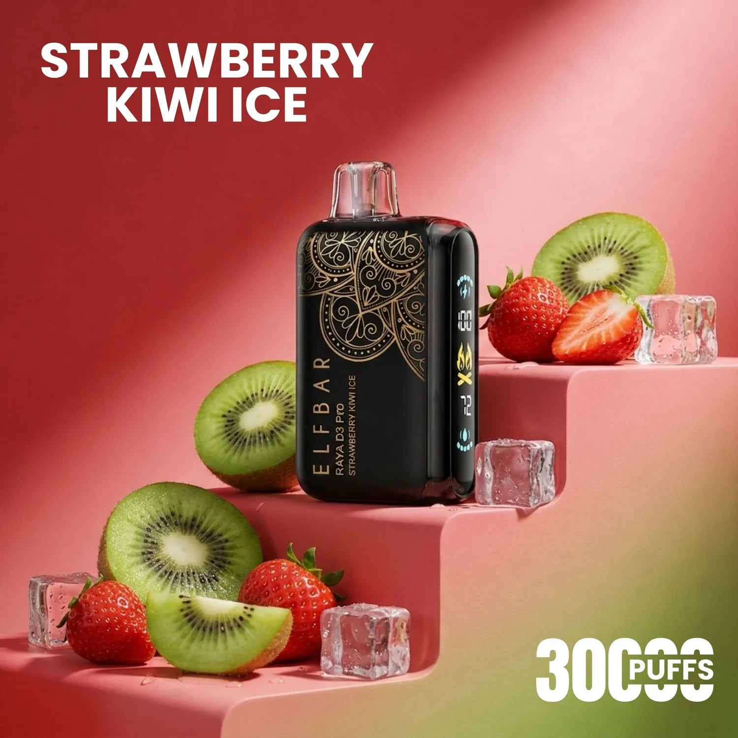 Elfbar D3 Pro - 30000 disposable vape - Strawberry Kiwi Ice flavour