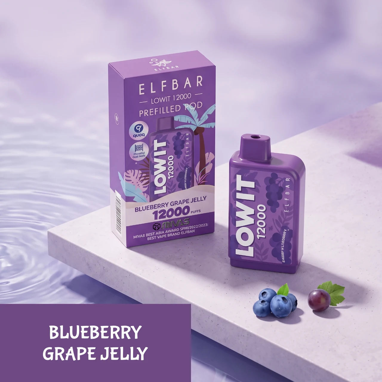 ELFBAR LOWIT 12000 disposable vape - Blueberry Grape Jelly flavour