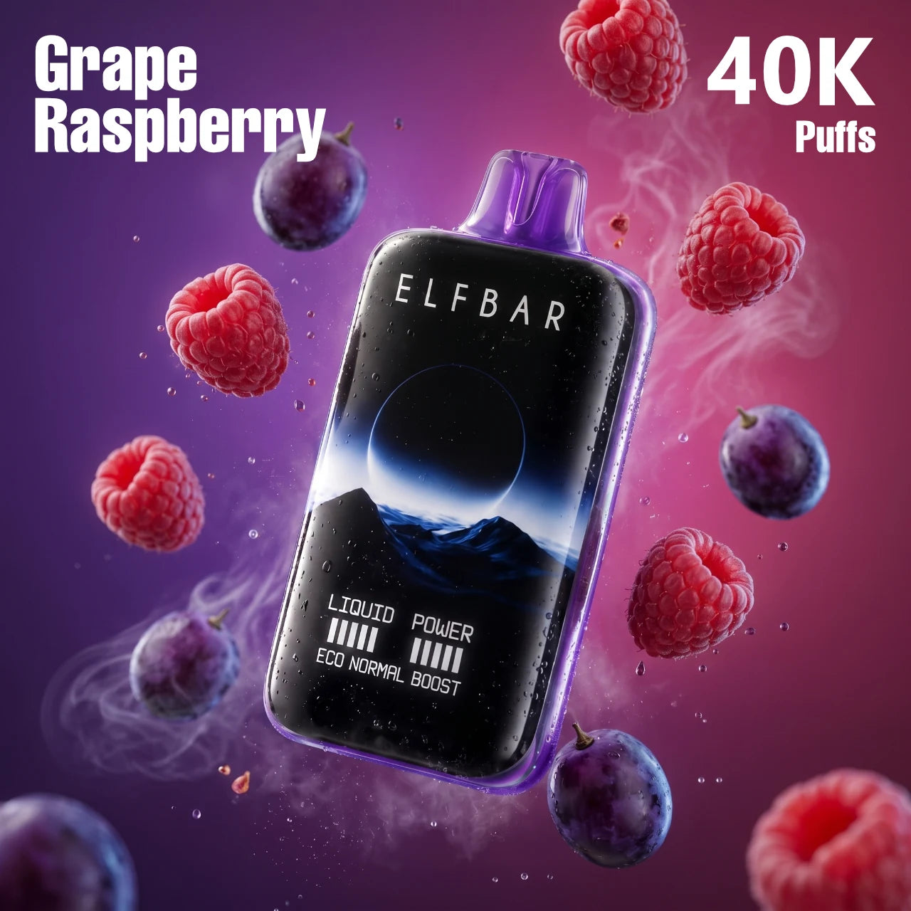 ELFBAR MoonNight 40k disposable vape - Grape Raspberry flavour
