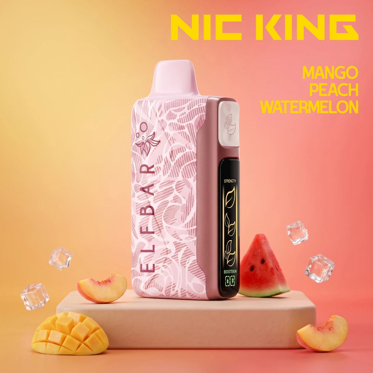 ElfBar Nic King 30000 disposable vape - Mango Peach Watermelon flavour