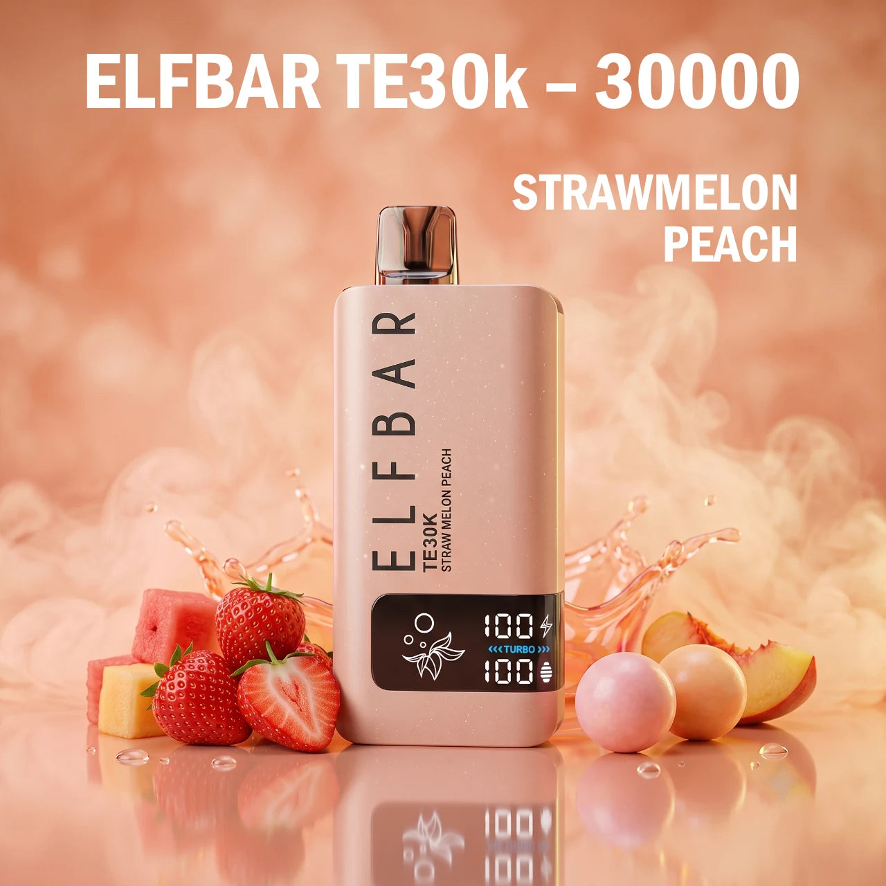 ELFBAR TE30k – 30000 disposable vape - Strawberry Peach flavour