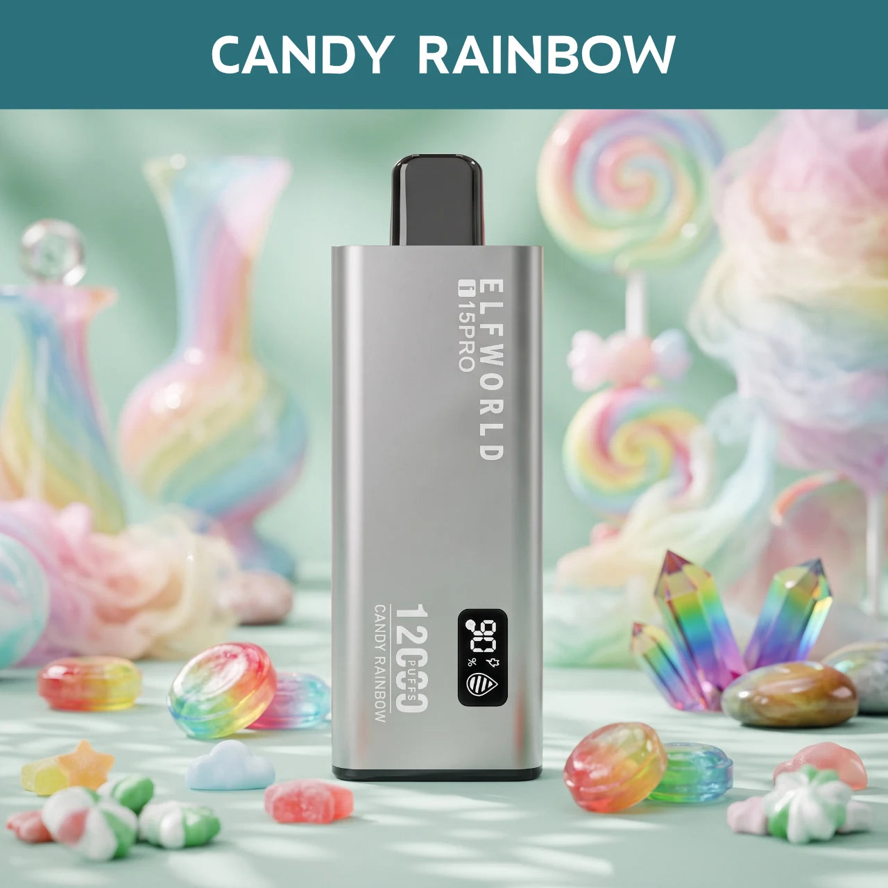 ELFWORLD i15PRO – 12000 disposable vape - Candy Rainbow flavour