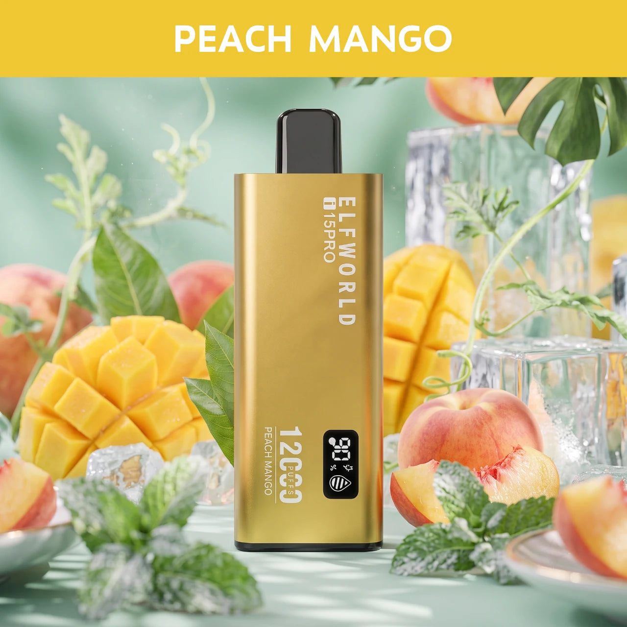 ELFWORLD i15PRO – 12000 disposable vape - Peach Mango flavour