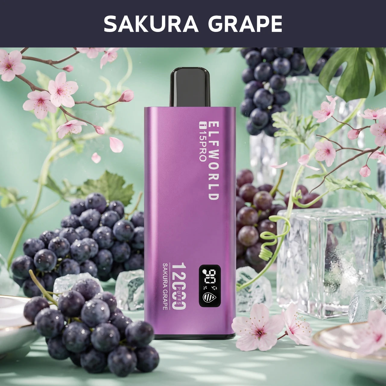 ELFWORLD i15PRO – 12000 disposable vape - Sakura Grape flavour