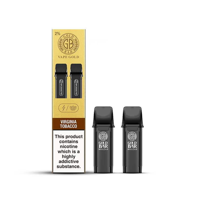 Gold Bar Reload Virginia Tobacco Prefilled Vape Pods 20mg - 2 x Pods