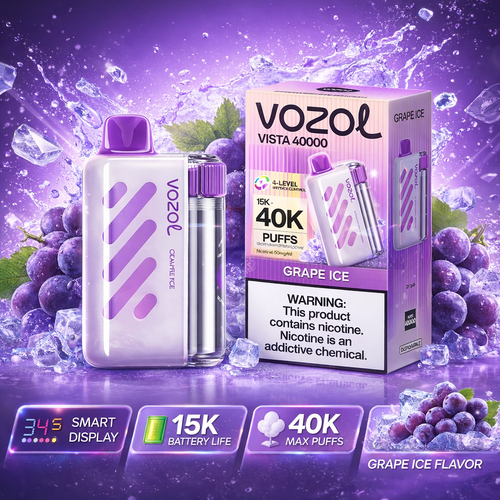 Vozol Vista 40000 Puffs Disposable Vape – Rechargeable 40K Puff Device with Dual Mesh Coil, Adjustable Airflow & 20ml E-Liquid