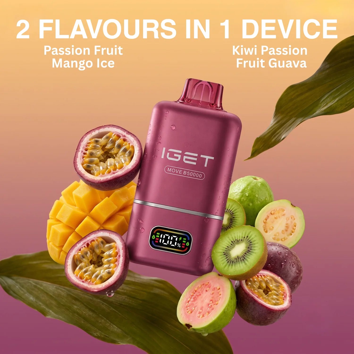 IGET Move 50K disposable vape - Passion Fruit Kiwi Mango flavour