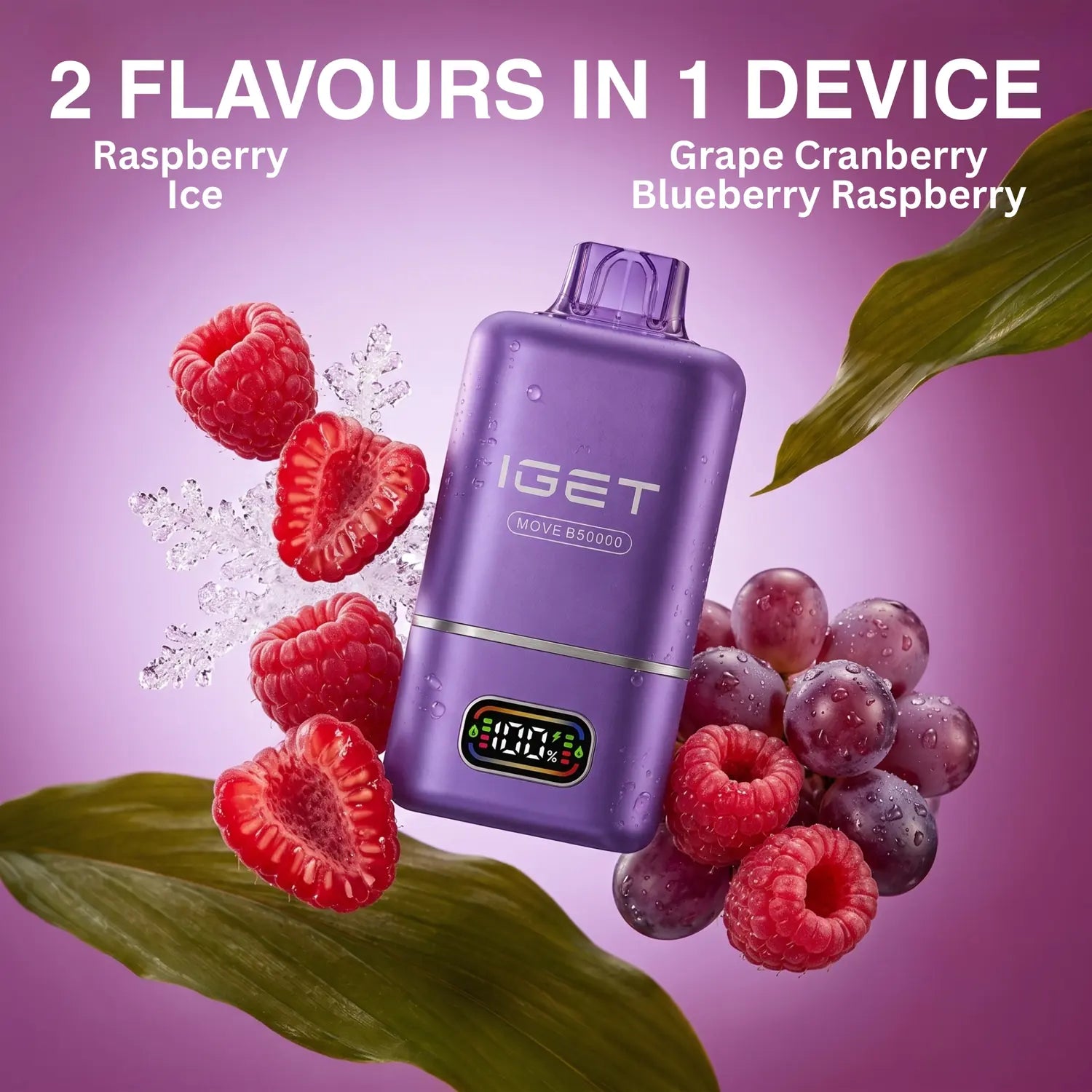 IGET Move 50K disposable vape - Raspberry Grape flavour