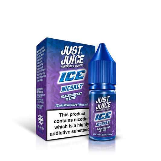 Just Juice Blackcurrant & Lime Ice 10ml Nic Salts E-Liquid