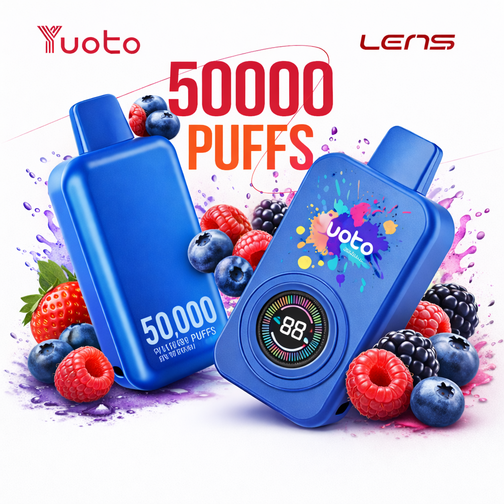Yuoto Lens 50000 Puffs Disposable Vape – Rechargeable Mesh Coil 5% Nic Salt Long-Lasting Vape