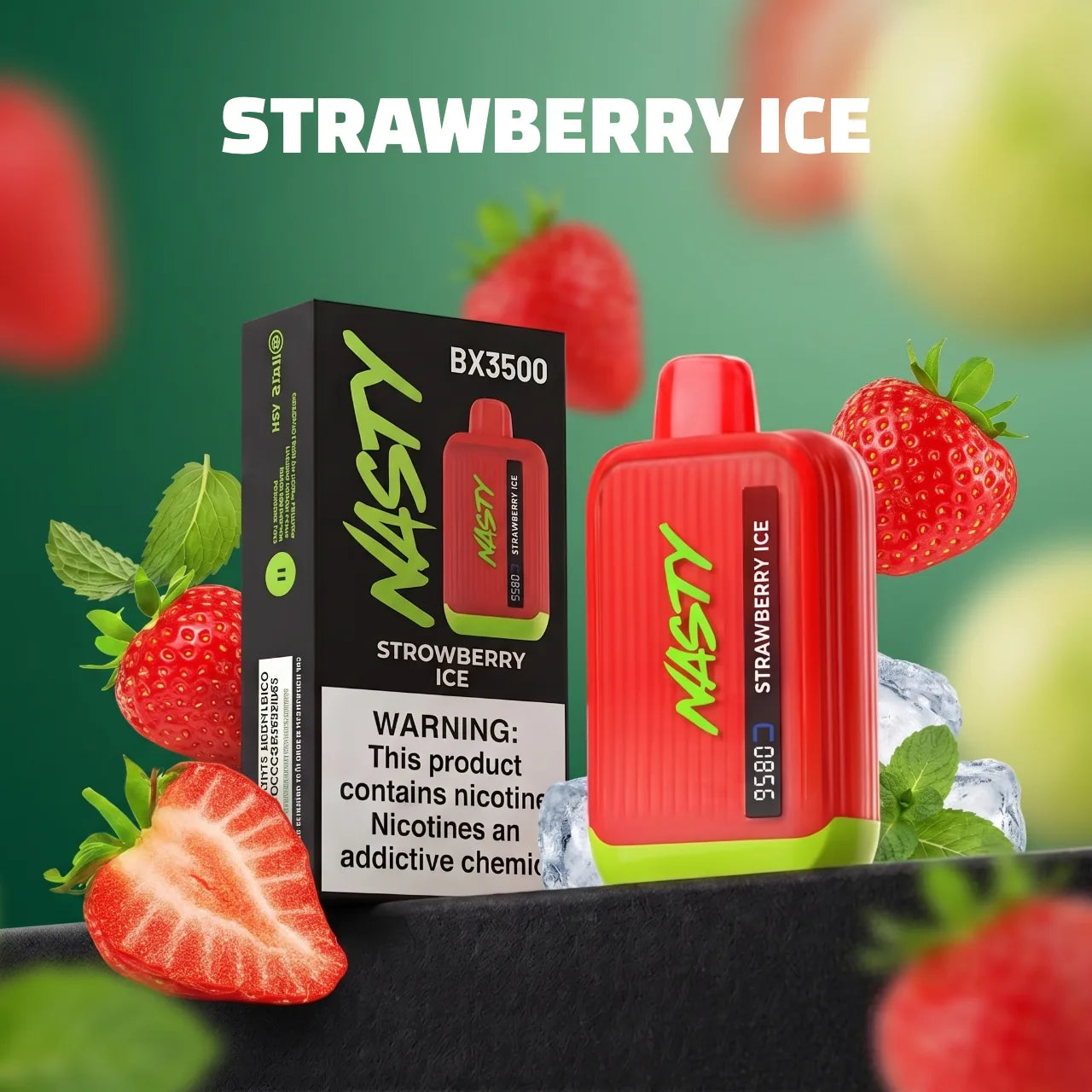 Nasty Bar - 8500 disposable vape - Strawberry Ice flavour